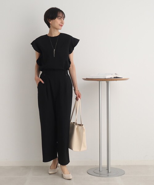 DRESKIP(ドレスキップ)の「◆【セットアップ可/イージーケア】オンにもオフにも!お袖フリルブラウス(シャツ/ブラウス・レディース・グリーン/ナチュラル/ブラック/カーキ・02/03/04)」の5枚目の写真