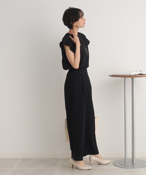 DRESKIP(ドレスキップ)の「◆【セットアップ可/イージーケア】オンにもオフにも!お袖フリルブラウス(シャツ/ブラウス・レディース・グリーン/ナチュラル/ブラック/カーキ・02/03/04)」の6枚目の写真