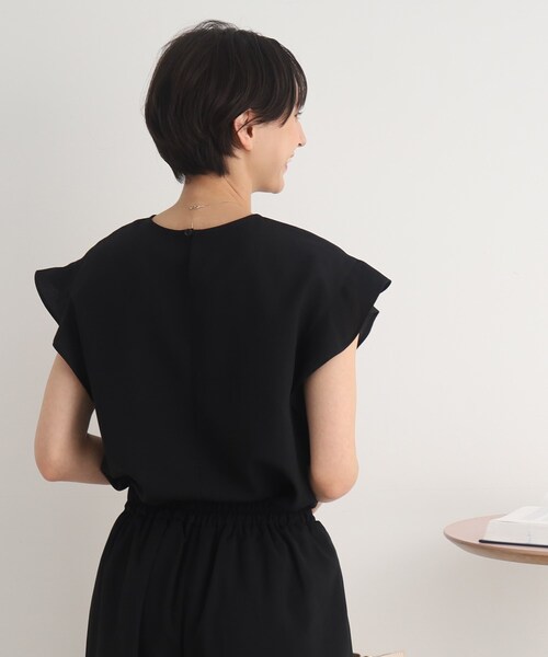 DRESKIP(ドレスキップ)の「◆【セットアップ可/イージーケア】オンにもオフにも!お袖フリルブラウス(シャツ/ブラウス・レディース・グリーン/ナチュラル/ブラック/カーキ・02/03/04)」の10枚目の写真