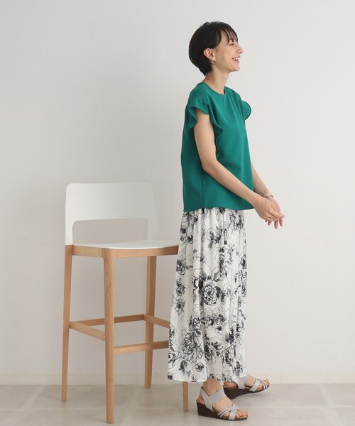 DRESKIP(ドレスキップ)の「◆【セットアップ可/イージーケア】オンにもオフにも!お袖フリルブラウス(シャツ/ブラウス・レディース・グリーン/ナチュラル/ブラック/カーキ・02/03/04)」の11枚目の写真