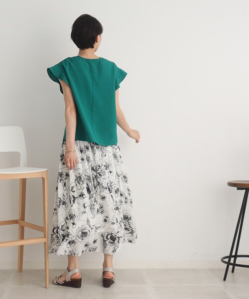 DRESKIP(ドレスキップ)の「◆【セットアップ可/イージーケア】オンにもオフにも!お袖フリルブラウス(シャツ/ブラウス・レディース・グリーン/ナチュラル/ブラック/カーキ・02/03/04)」の12枚目の写真