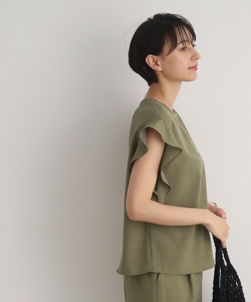 DRESKIP(ドレスキップ)の「◆【セットアップ可/イージーケア】オンにもオフにも!お袖フリルブラウス(シャツ/ブラウス・レディース・グリーン/ナチュラル/ブラック/カーキ・02/03/04)」の20枚目の写真