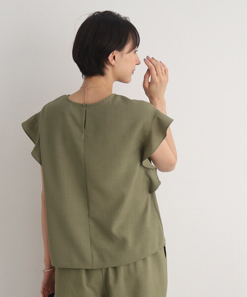 DRESKIP(ドレスキップ)の「◆【セットアップ可/イージーケア】オンにもオフにも!お袖フリルブラウス(シャツ/ブラウス・レディース・グリーン/ナチュラル/ブラック/カーキ・02/03/04)」の21枚目の写真