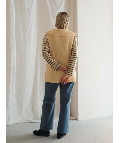 強撚綿アクリル ZIPベスト | NOMBRE IMPAIR