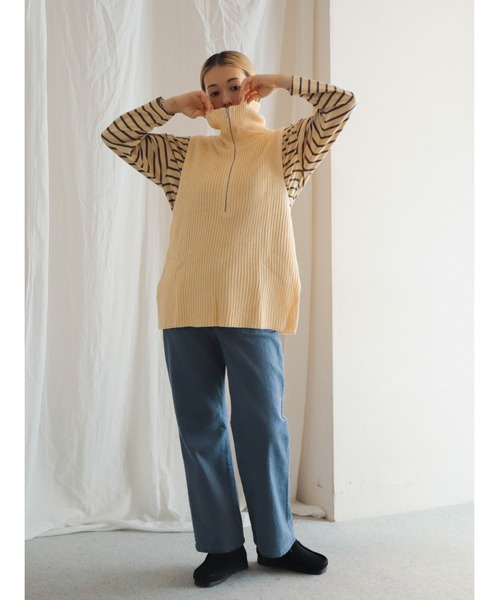 強撚綿アクリル ZIPベスト | NOMBRE IMPAIR