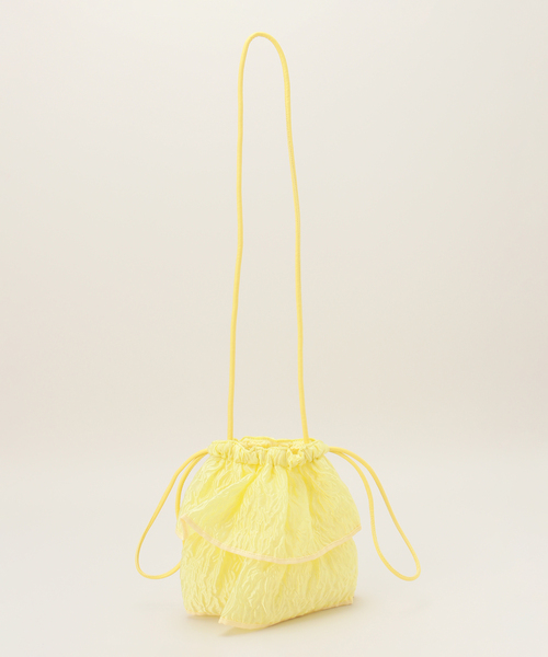 Casselini（キャセリーニ）の「【Casselini / キャセリーニ 】 オーガンジーフリルキンチャク（クラッチバッグ・レディース・イエロー・FREE）」の4枚目の写真