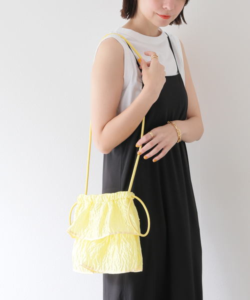 Casselini（キャセリーニ）の「【Casselini / キャセリーニ 】 オーガンジーフリルキンチャク（クラッチバッグ・レディース・イエロー・FREE）」の13枚目の写真