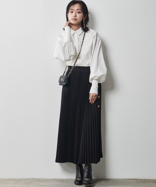 CHIC STYLE（シックスタイル）の「＜大きいサイズ＞袖口リブパフスリーブプルオーバーシャツ シックスタイル（シャツ/ブラウス・レディース・オフホワイト/ブラック・LL/5L/4L/L/3L）」の12枚目の写真