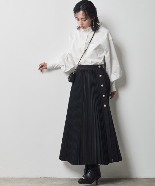 CHIC STYLE（シックスタイル）の「＜大きいサイズ＞袖口リブパフスリーブプルオーバーシャツ シックスタイル（シャツ/ブラウス・レディース・オフホワイト/ブラック・LL/5L/4L/L/3L）」の7枚目の写真