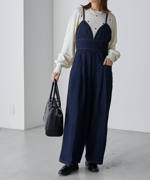 BONLECILL（ボンルシール）の「デニムビスチェデザインサロペット（サロペット/オーバーオール・レディース・ブラック/ネイビー・FREE）」の13枚目の写真
