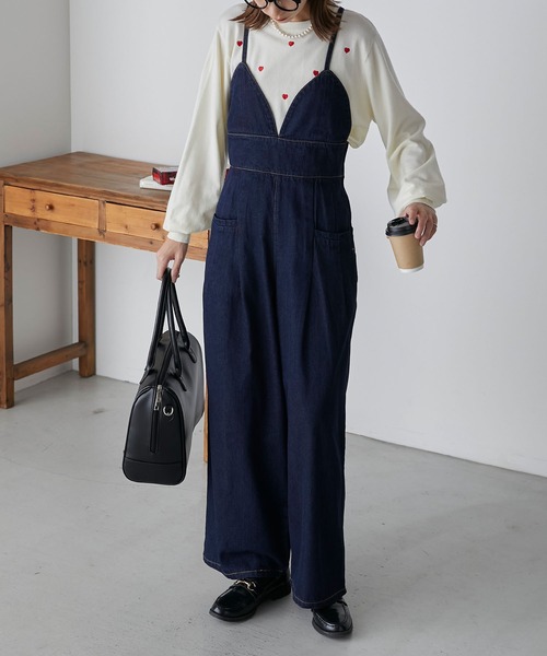 BONLECILL（ボンルシール）の「デニムビスチェデザインサロペット（サロペット/オーバーオール・レディース・ブラック/ネイビー・FREE）」の16枚目の写真