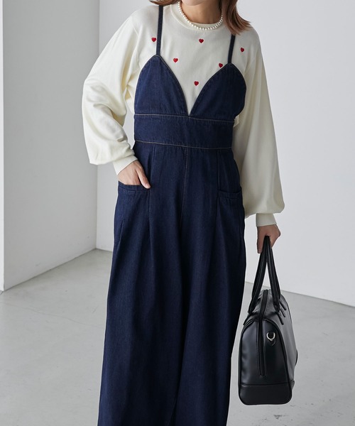 BONLECILL（ボンルシール）の「デニムビスチェデザインサロペット（サロペット/オーバーオール・レディース・ブラック/ネイビー・FREE）」の17枚目の写真