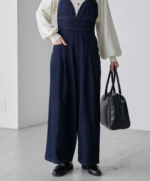 BONLECILL（ボンルシール）の「デニムビスチェデザインサロペット（サロペット/オーバーオール・レディース・ブラック/ネイビー・FREE）」の19枚目の写真