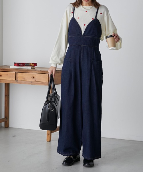 BONLECILL（ボンルシール）の「デニムビスチェデザインサロペット（サロペット/オーバーオール・レディース・ブラック/ネイビー・FREE）」の21枚目の写真