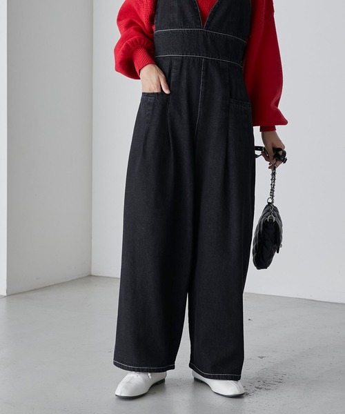 BONLECILL（ボンルシール）の「デニムビスチェデザインサロペット（サロペット/オーバーオール・レディース・ブラック/ネイビー・FREE）」の9枚目の写真