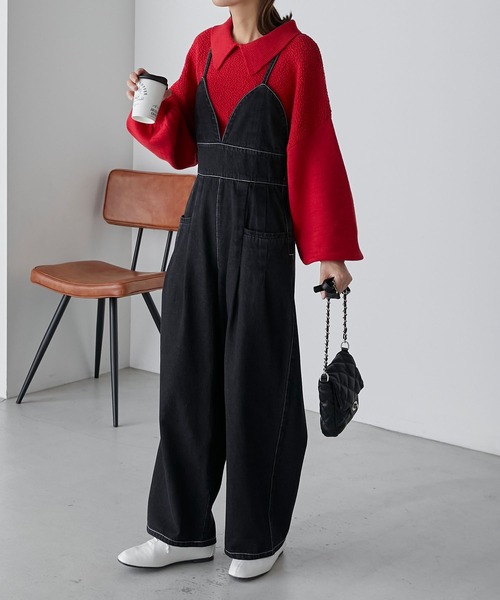 BONLECILL（ボンルシール）の「デニムビスチェデザインサロペット（サロペット/オーバーオール・レディース・ブラック/ネイビー・FREE）」の11枚目の写真