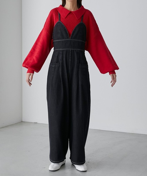 BONLECILL（ボンルシール）の「デニムビスチェデザインサロペット（サロペット/オーバーオール・レディース・ブラック/ネイビー・FREE）」の22枚目の写真