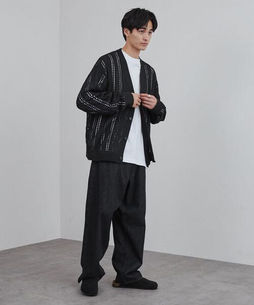 coen(コーエン)の「透かし編みルーズニットカーディガン(カーディガン/ボレロ・メンズ・ダークブラウン/ブラック/ベージュ・L/XL/S/M)」の5枚目の写真