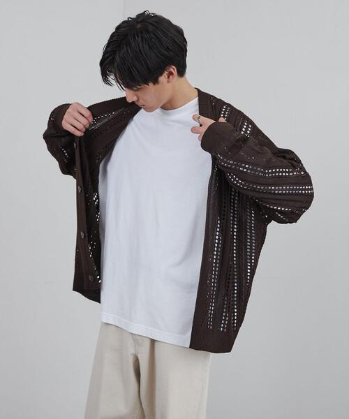 coen(コーエン)の「透かし編みルーズニットカーディガン(カーディガン/ボレロ・メンズ・ダークブラウン/ブラック/ベージュ・L/XL/S/M)」の11枚目の写真