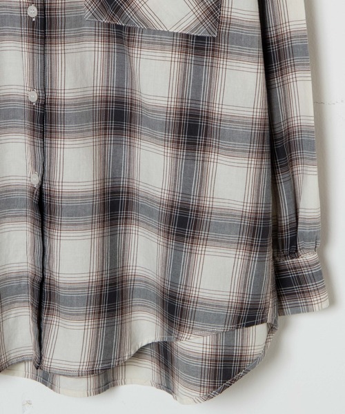 WEGO（ウィゴー）の「WEGO/チェックBIGシャツ（シャツ/ブラウス・レディース・イエロー系その他3/ブラック系その他2/ブラウン系その他2・FREE）」の13枚目の写真