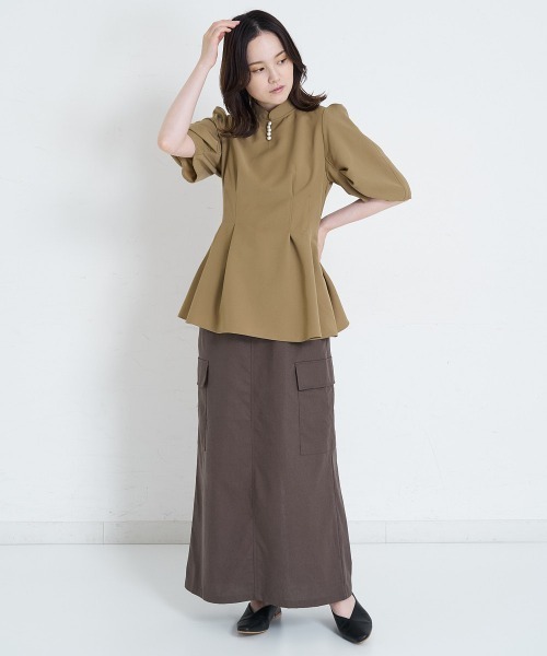 A de a.v.v(アードアー・ヴェ・ヴェ)の「ウエストマークドレープスリーブブラウス(シャツ/ブラウス・レディース・アイボリー/ブラック/ベージュ・SMALL/MEDIUM/フリ-)」の5枚目の写真