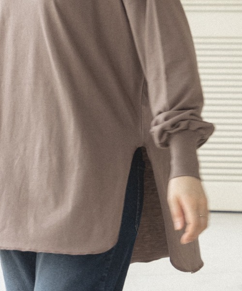 pairmanon（ペアマノン）の「【ママサイズ】 ビッグシルエット ラウンドヘム 長袖Tシャツ（Tシャツ/カットソー・レディース・パープル系その他/ブラウン系その他/ライトベージュ/ベージュ系その他/ブラック/ブラック系その他/ホワイト系その他/アイボリー・FREE）」の17枚目の写真