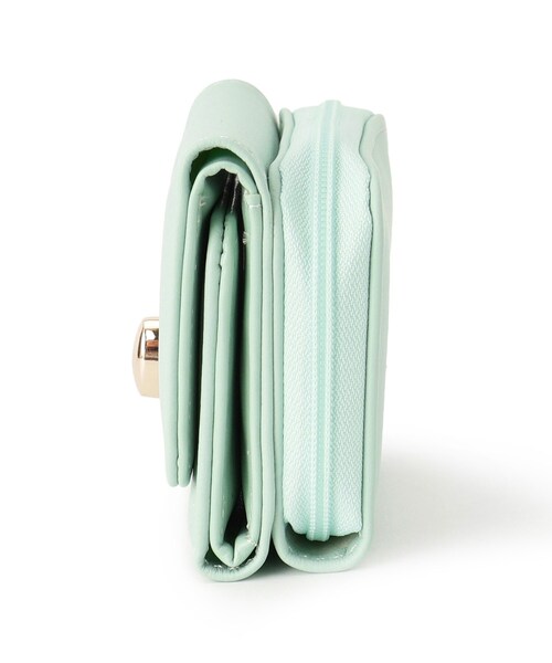 PINK-latte（ピンクラテ）の「◆ネコ金具付きミニ財布（財布・キッズ・グレー/ライトグリーン/ブラック・00）」の5枚目の写真