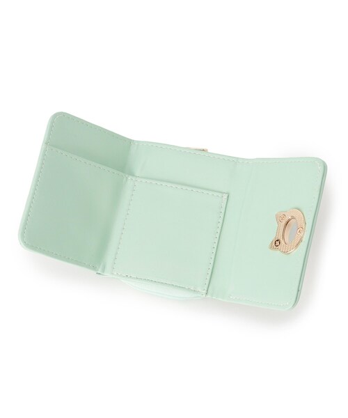 PINK-latte（ピンクラテ）の「◆ネコ金具付きミニ財布（財布・キッズ・グレー/ライトグリーン/ブラック・00）」の7枚目の写真