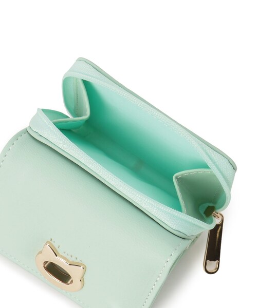 PINK-latte（ピンクラテ）の「◆ネコ金具付きミニ財布（財布・キッズ・グレー/ライトグリーン/ブラック・00）」の9枚目の写真