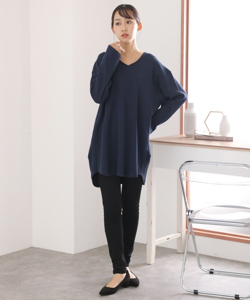 ElegChic(エレグシック)の「ワッフル ロング スリーブプルオーバー 長袖 (Tシャツ/カットソー・レディース・カーキ/ブラック/杢グレー/ホワイト/オレンジ系/ネイビー/パープル・4L/XL/M)」の15枚目の写真