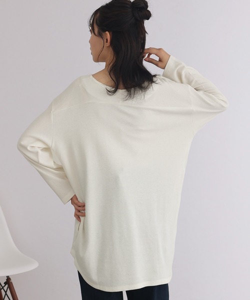 ElegChic(エレグシック)の「ワッフル ロング スリーブプルオーバー 長袖 (Tシャツ/カットソー・レディース・カーキ/ブラック/杢グレー/ホワイト/オレンジ系/ネイビー/パープル・4L/XL/M)」の22枚目の写真
