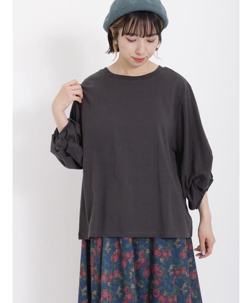 Samansa Mos2（サマンサ モスモス）の「袖タックTシャツ（T