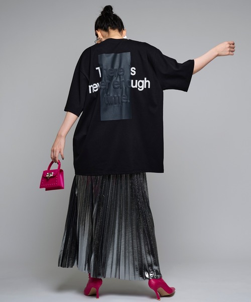 Narcissus(ナルシス)の「【Narcissus】エンボスオーバーTシャツ(Tシャツ/カットソー・レディース・ブラック/ライトグレー・FREE)」の7枚目の写真