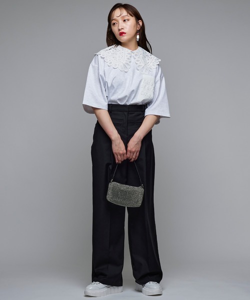 Narcissus(ナルシス)の「【Narcissus】エンボスオーバーTシャツ(Tシャツ/カットソー・レディース・ブラック/ライトグレー・FREE)」の8枚目の写真