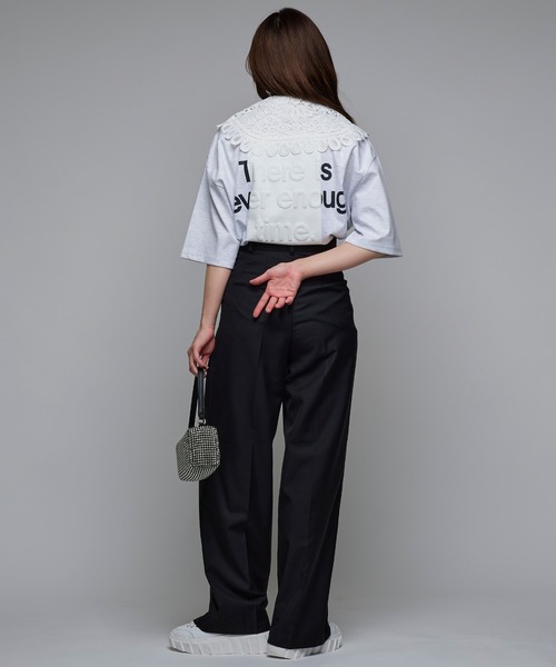 Narcissus(ナルシス)の「【Narcissus】エンボスオーバーTシャツ(Tシャツ/カットソー・レディース・ブラック/ライトグレー・FREE)」の9枚目の写真