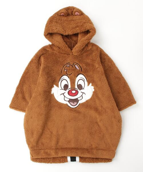 Disney(ディズニー)の「Disney(ディズニー)キャラクターフェイス刺繍 ボアフリース ポンチョパーカー/なりきり/仮装(ルームウェア/パジャマ・レディース・ブルー/ブラウン系その他/ホワイト/ホワイト系その他/パープル系その他/ライム/オレンジ/ブルー系その他/ホワイト系その他2/パープル/イエロー/ブラウン・M)」の5枚目の写真