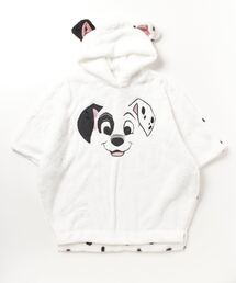 Disney(ディズニー)キャラクターフェイス刺繍 ボアフリース ポンチョパーカー/なりきり/仮装
