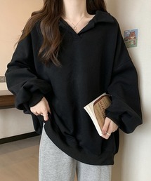 YUGA ポロカラー ルーズトップス