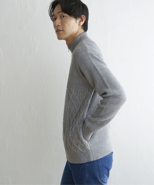 ikka(イッカ)の「ジャガードドライバーズニット(ニット/セーター・メンズ・グレー/ネイビー・S/M/L/XL)」の12枚目の写真