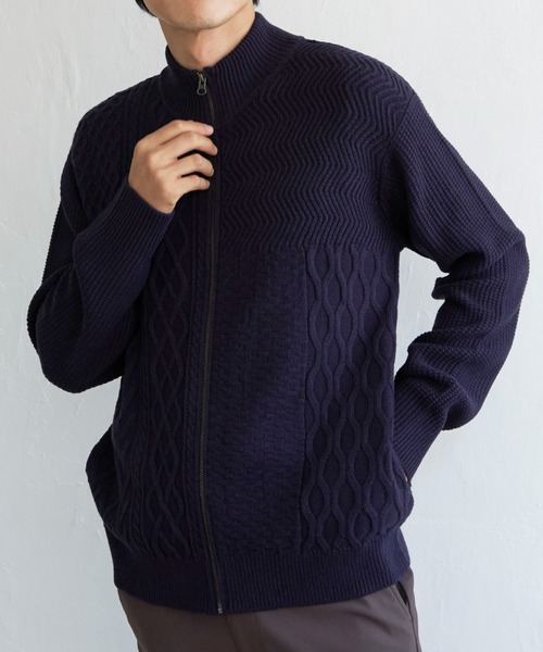 ikka(イッカ)の「ジャガードドライバーズニット(ニット/セーター・メンズ・グレー/ネイビー・S/M/L/XL)」の2枚目の写真