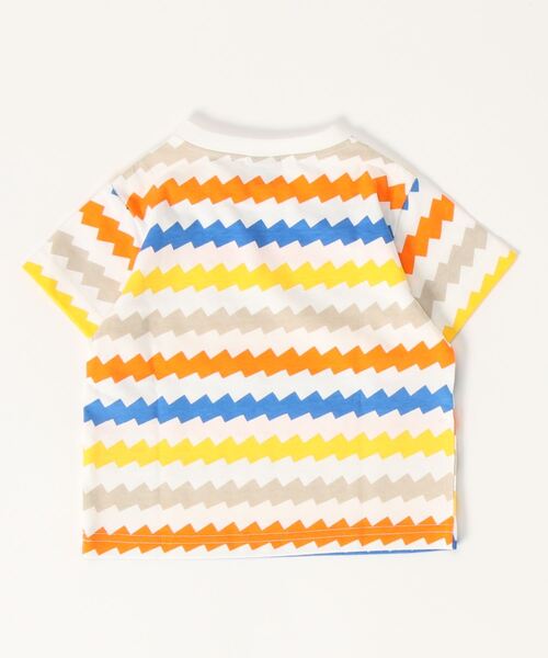 Crescent(クレッセント)の「ジグザグボーダー半袖Tシャツ(Tシャツ/カットソー・キッズ・グリーン/オレンジ・90/80/130/110/95/100/120)」の3枚目の写真