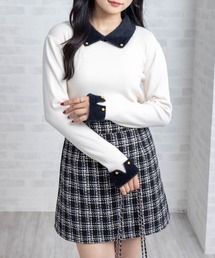 clear | フェザー配色襟付ニット≪2023AW新作≫(ニット/セーター)