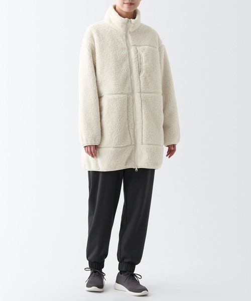 無印良品(ムジルシリョウヒン)の「〔MUJI WALKER〕防風フリースコート(その他アウター・レディース・アイボリー/ダークグレー/ブラウン系1・M/L/XL/XS/S/XXL)」の2枚目の写真