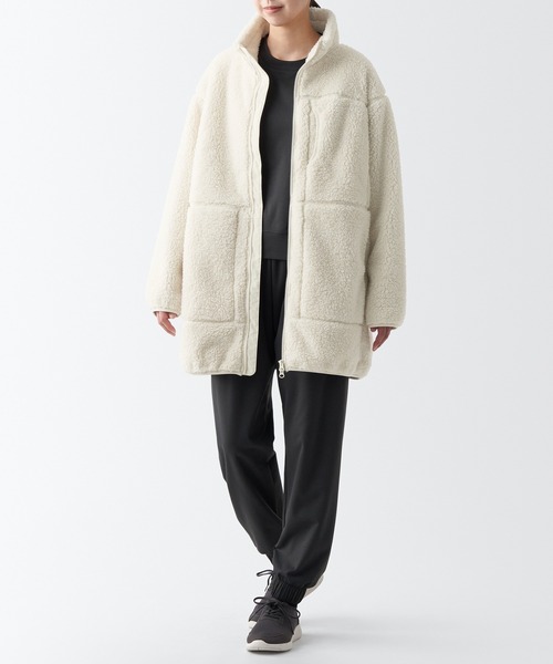 無印良品(ムジルシリョウヒン)の「〔MUJI WALKER〕防風フリースコート(その他アウター・レディース・アイボリー/ダークグレー/ブラウン系1・M/L/XL/XS/S/XXL)」の4枚目の写真