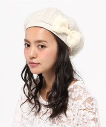 axes femme（アクシーズファム）の「チュール被せベレー帽（ハット 