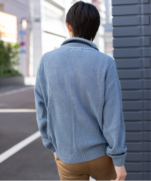 En serio TOKYO（エンソリオトーキョー）の「片畦編み　ドライバーズニット（ニット/セーター・メンズ・ベージュ/ブラック/オリーブ/サックスブルー・M/L）」の13枚目の写真