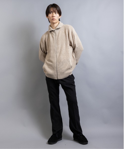 En serio TOKYO（エンソリオトーキョー）の「片畦編み　ドライバーズニット（ニット/セーター・メンズ・ベージュ/ブラック/オリーブ/サックスブルー・M/L）」の6枚目の写真