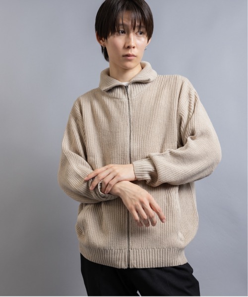 En serio TOKYO（エンソリオトーキョー）の「片畦編み　ドライバーズニット（ニット/セーター・メンズ・ベージュ/ブラック/オリーブ/サックスブルー・M/L）」の8枚目の写真