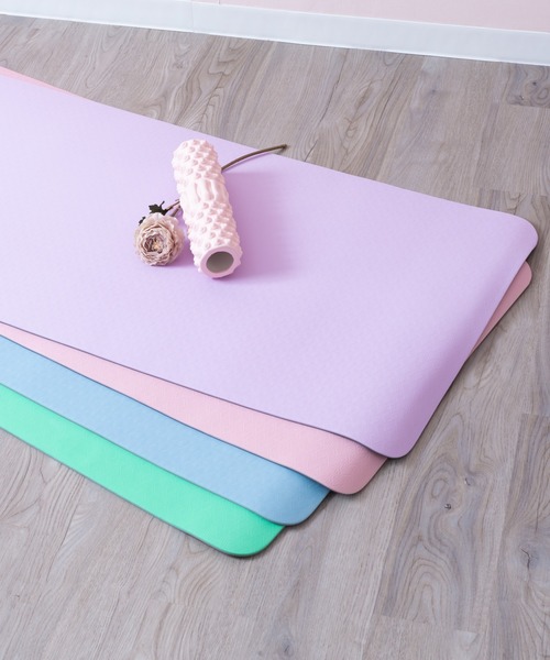 CHEATFULLDAYS（チートフルデイズ）の「【大判サイズ/厚さ6mm】リバーシブル バイカラーヨガマット（スポーツグッズ・レディース・ライトパープル/ライトピンク/ライトブルー/ライトグリーン・FREE）」の13枚目の写真