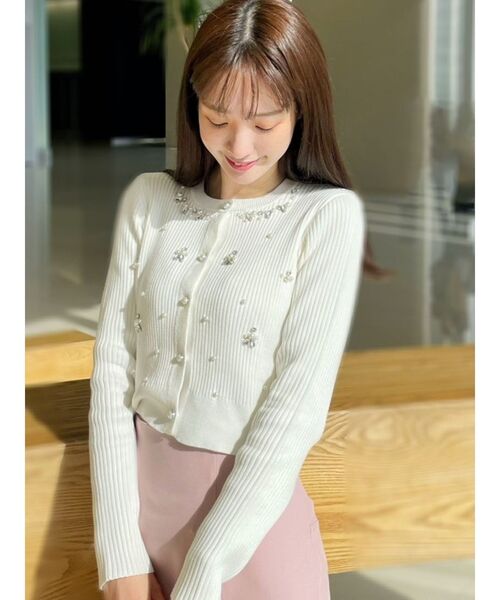 MERCURYDUO（マーキュリーデュオ）の「ビジューニットカーディガン（カーディガン/ボレロ・レディース・オフホワイト/ブルー/ブラック・FREE）」の22枚目の写真